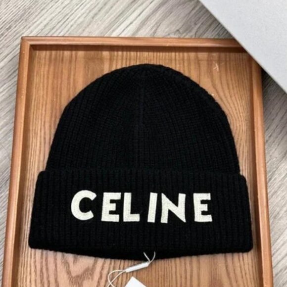 Celine Black Knit Hat with Box - Picture 1 of 6